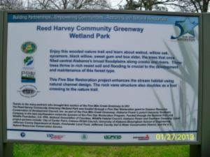 Reed Harvey Community Greenway Wetland Park Sign