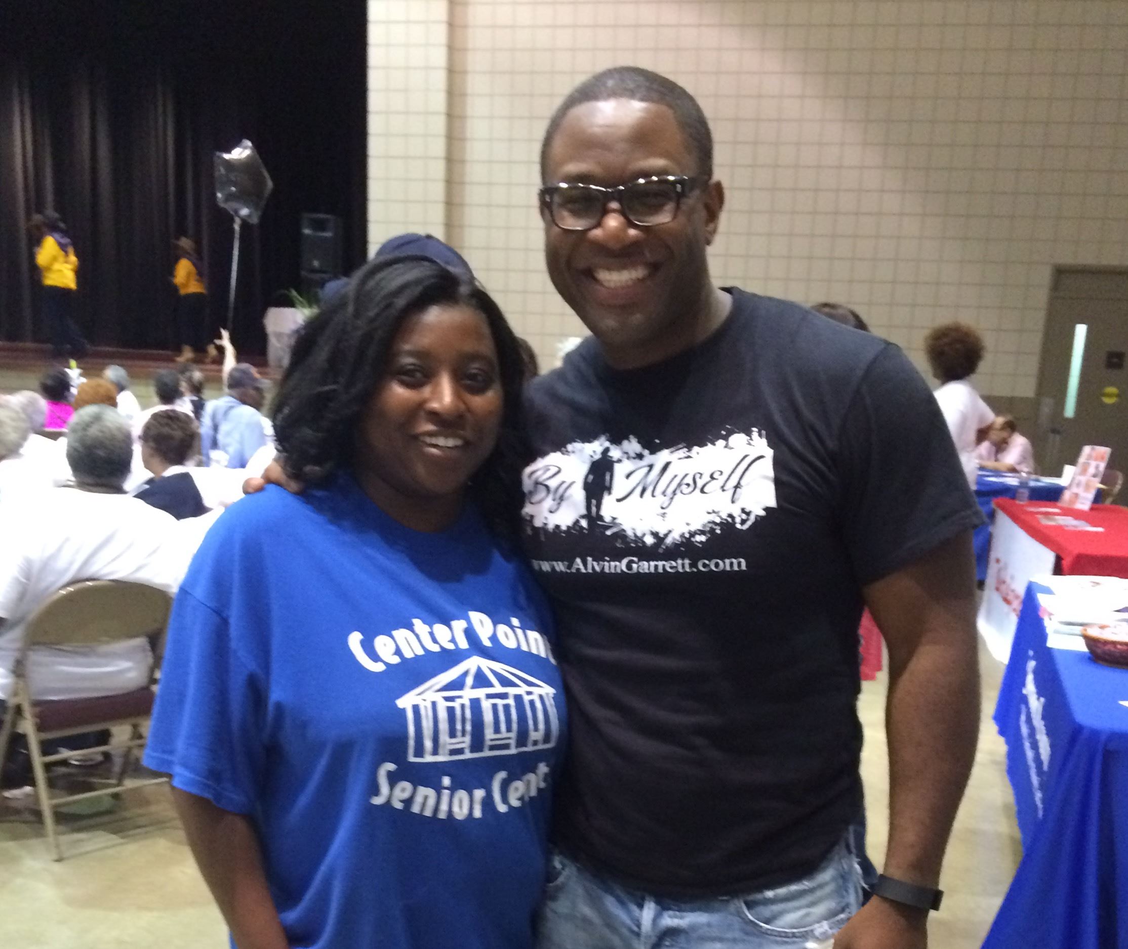 Posing in Front of Stage